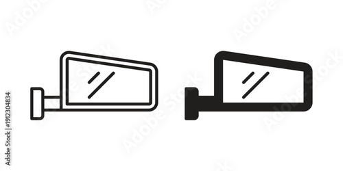 Side mirror icon. Linear icon collection. Editable stroke. Vector illustrations