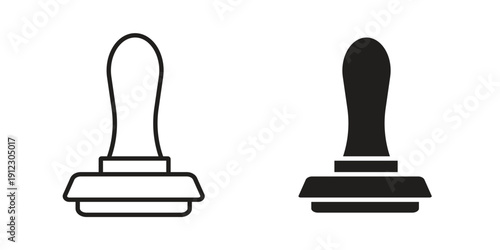 Stamp icon. Linear icon collection. Editable stroke. Vector illustrations