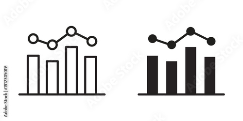 Stats icon. Linear icon collection. Editable stroke. Vector illustrations