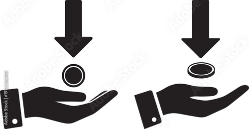 Hand receiving coin for payment