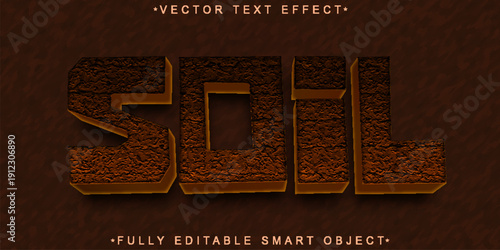  Soil Earth Nature Typography Vector Fully Editable Smart Object Text Effect