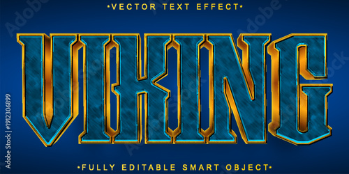  Viking Norse Warrior Typography Vector Fully Editable Smart Object Text Effect