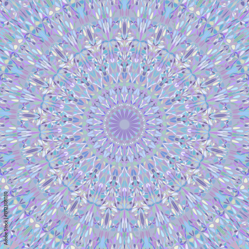 Dynamic colorful geometrical circular pattern background - abstract floral psychedelic vector art from curved shapes