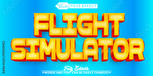  Flight Simulator Aviation Pilot Airplane Training Vector Fully Editable Smart Object Text Effect