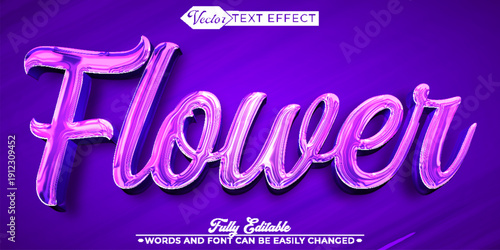  Flower Bloom Blossom Garden Nature Vector Fully Editable Smart Object Text Effect