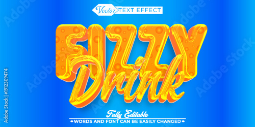  Fizzy Drink Soda Bubble Refreshing Vector Fully Editable Smart Object Text Effect