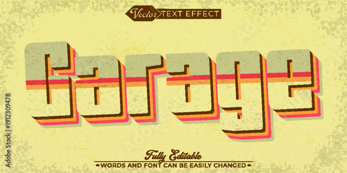  Garage Workshop Car Repair Automotive Vector Fully Editable Smart Object Text Effect