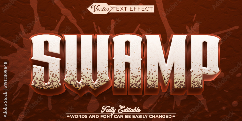 Fototapeta premium Swamp Wetland Marsh Nature Creepy Vector Fully Editable Smart Object Text Effect