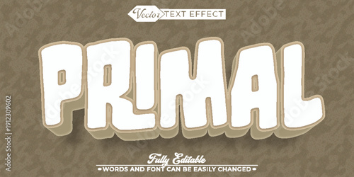 Primal Wild Ancient Nature Power Vector Fully Editable Smart Object Text Effect