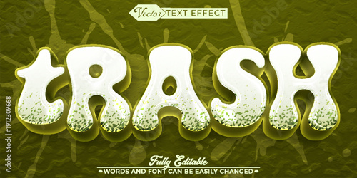 Trash Waste Garbage Recycling Cleanup Vector Fully Editable Smart Object Text Effect