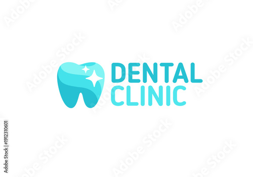 Shiny Tooth logo design concept for dental care and stomatology branding. Dental care sign. Dentistry logo. Editable vector graphics