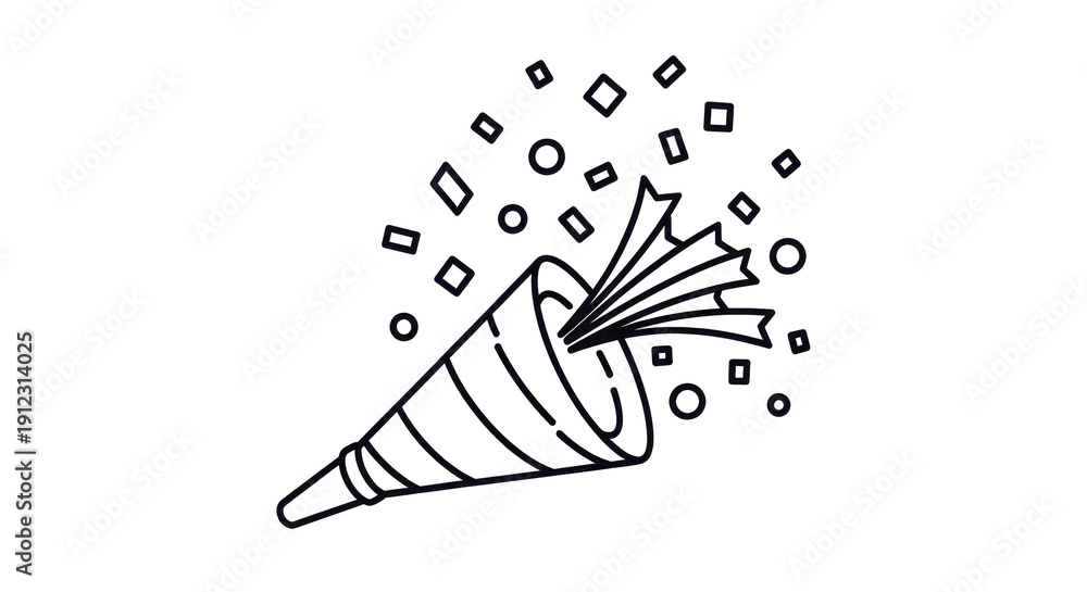 Fototapeta premium Confetti exploding from a party popper