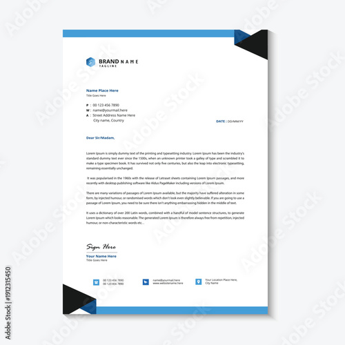 Creative letterhead template design	