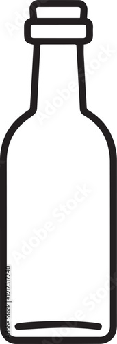 A minimalistic illustration of an elegant bottle, representing purity and simplicity.