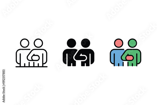 People icons illustrating partnership, support, teamwork, and community.