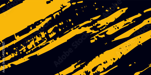 Halftone yellow dots pattern and black gradient grunge texture background. Dotted line comic sport style vector illustration.