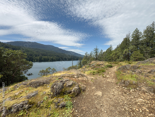 Cloud formation over a lake in Nanaimo on Vancouver Island, British Columbia 