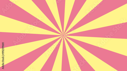 春背景5 （集中線/ピンクとイエロー） 放射状 /  Spring Pink and Yellow Radial Burst Background