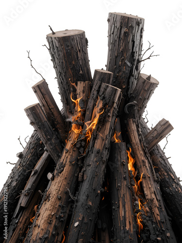 The logs of fire wood isolated on white