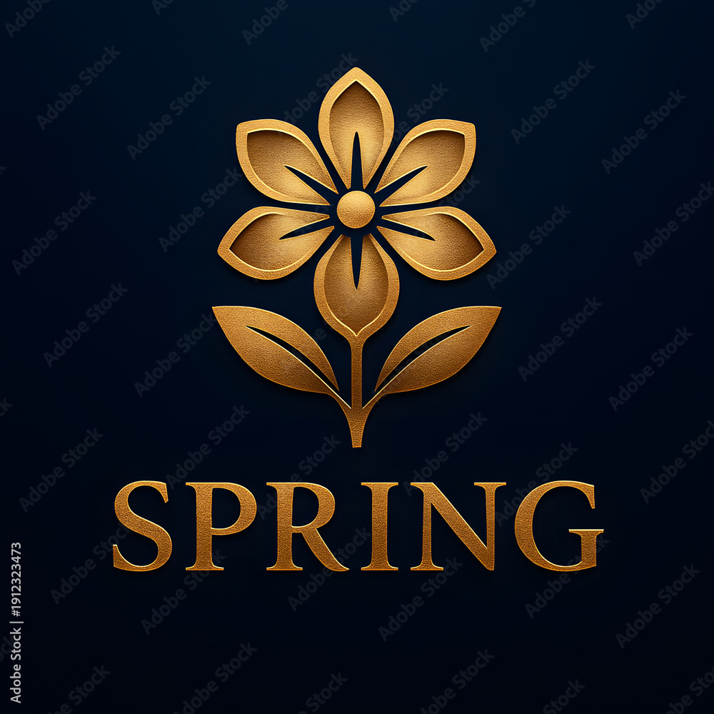 Obraz premium Golden flower spring logo