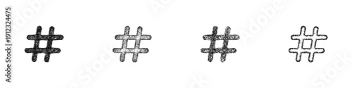 Sketch hashtag icon design set