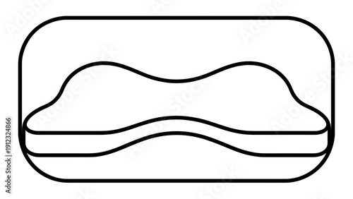 Abstract line drawing flat icon of a modern sofa in minimalist vector style  