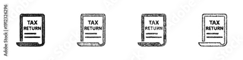 Sketch tax return icon design set