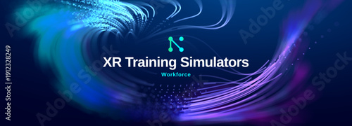 Data background wave with abstract ai digital for tech blue network. Intelligence neon voice with flow sustainable ripple for bg 3d concept. Line technology crypto with purple design space.