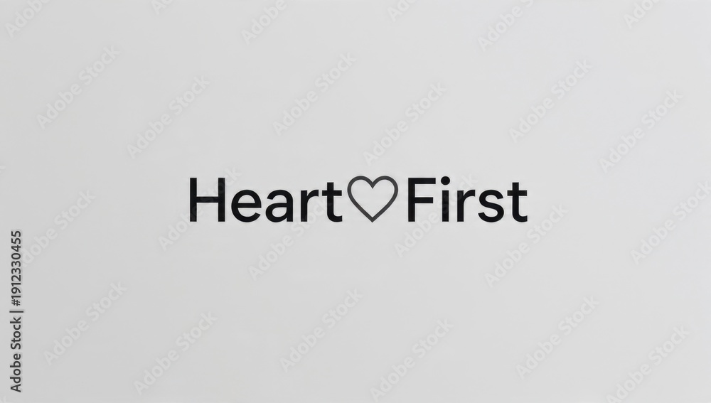 Fototapeta premium Heart First wordmark logo symbol