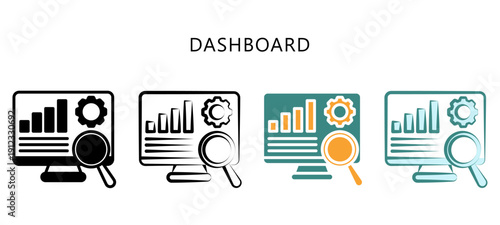 Dashboard Multi Style Icon. Mini Illustration For Modern Concept, Ui, Ux Web And App Development. Related To Seo And Online Marketing.
