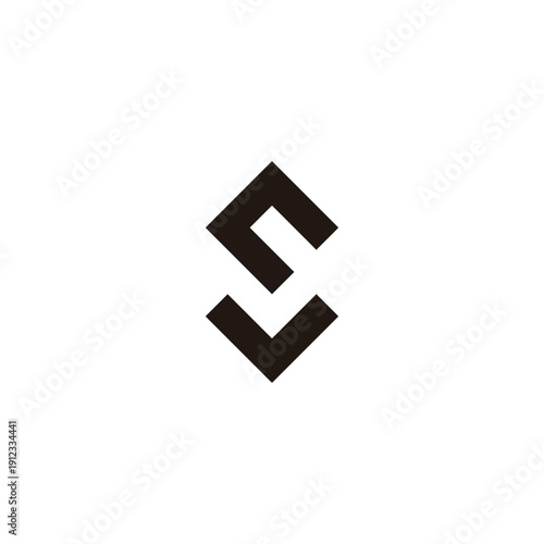 Letter n, v and s square geometric symbol simple logo vector