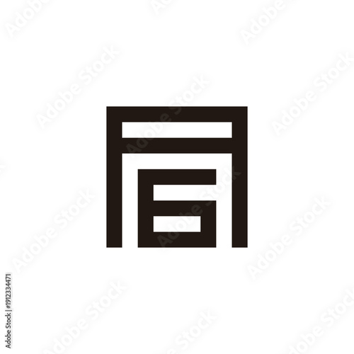Letter A and number 6 square geometric symbol simple logo vector