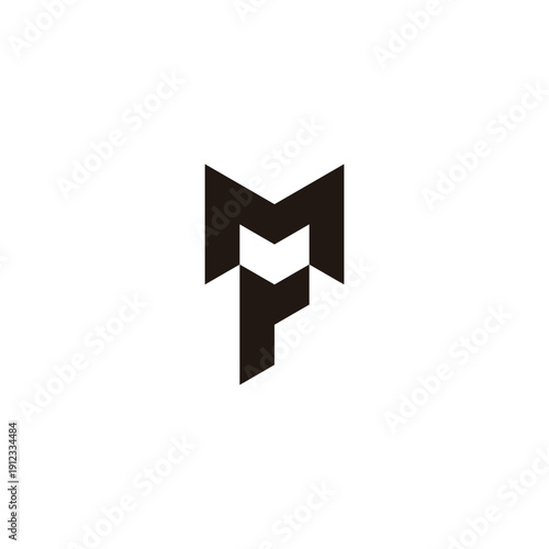Letter M, v and r geometric symbol simple logo vector
