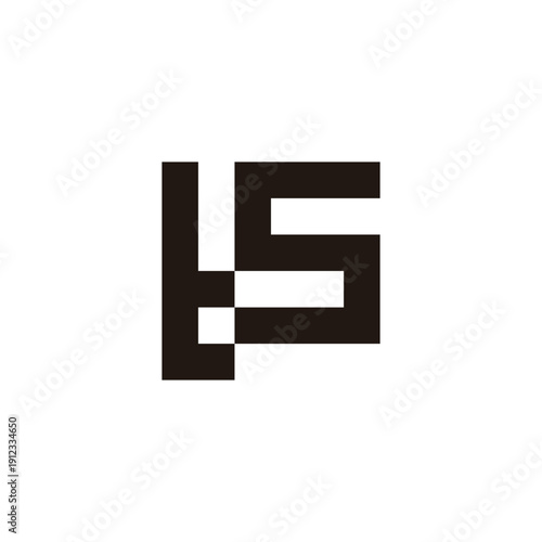 Letter ts square, unique geometric symbol simple logo vector