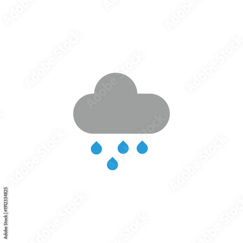 Cloud, rain, colors geometric symbol simple logo vector