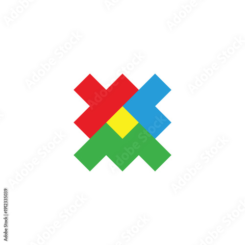 Letter y, M and c square, colorful geometric symbol simple logo vector