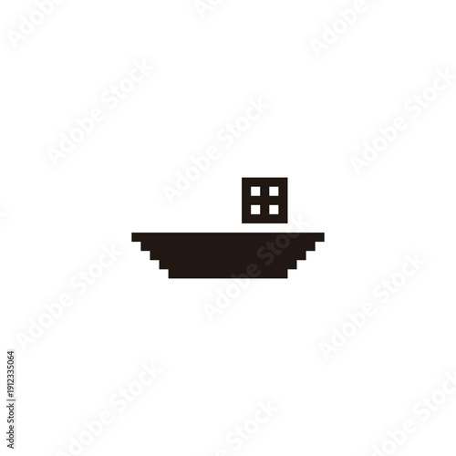 Boat, window geometric symbol simple logo vector