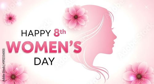 Happy 8th march international women's day celebration background