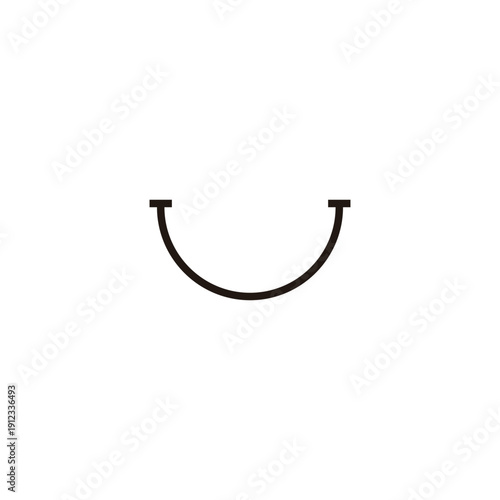Smile symbol, line geometric symbol simple logo vector