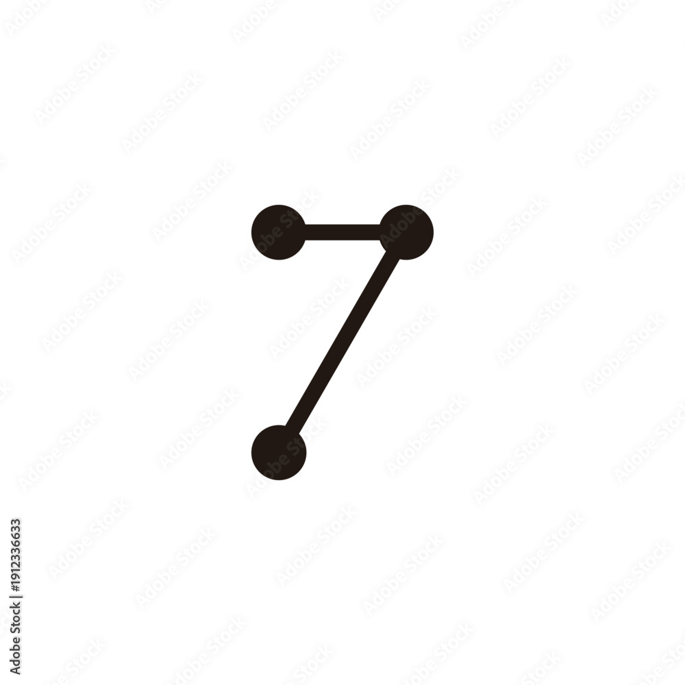 custom made wallpaper toronto digitalNumber 7, molecule geometric symbol simple logo vector