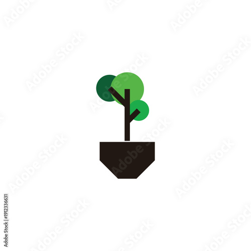 Wallpaper Mural Tree, pot geometric symbol simple logo vector Torontodigital.ca