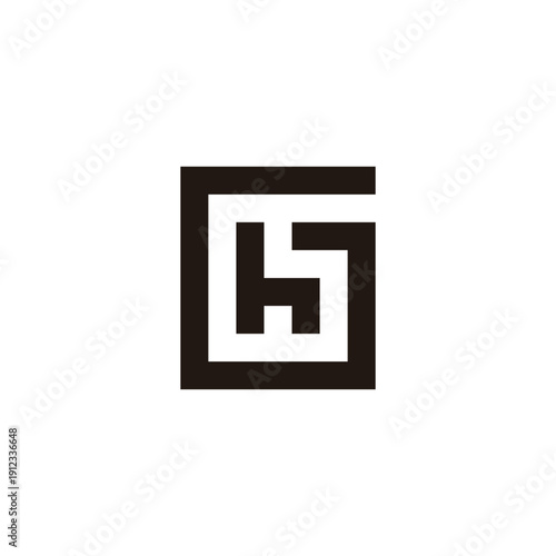 Wallpaper Mural Letter h in G square, unique geometric symbol simple logo vector Torontodigital.ca