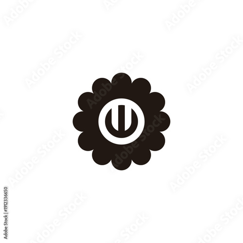 Wallpaper Mural Letter W in flower geometric symbol simple logo vector Torontodigital.ca