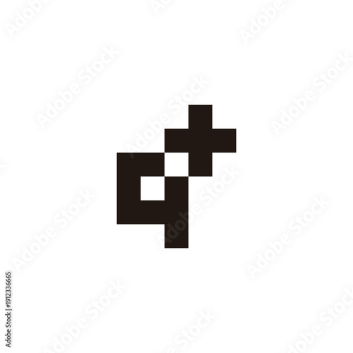 Wallpaper Mural Letter q plus, square, outline geometric symbol simple logo vector Torontodigital.ca