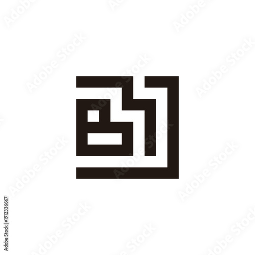 Wallpaper Mural Letter J, M and B square geometric symbol simple logo vector Torontodigital.ca