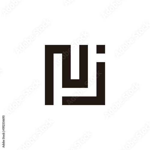 Wallpaper Mural Letter Nj square, unique geometric symbol simple logo vector Torontodigital.ca