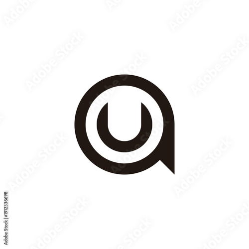 Letter U massage, circle geometric symbol simple logo vector