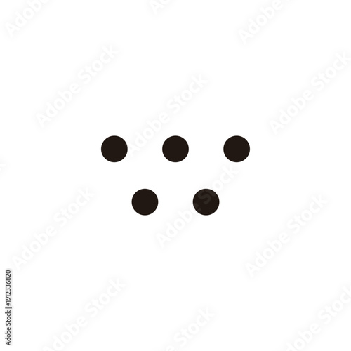 Wallpaper Mural Letter W five dots geometric symbol simple logo vector Torontodigital.ca