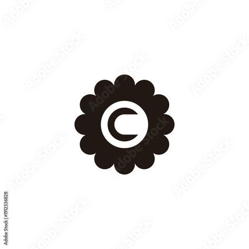 Wallpaper Mural Letter C in flower geometric symbol simple logo vector Torontodigital.ca