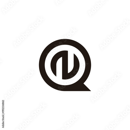 Wallpaper Mural Letter N in Q, circle geometric symbol simple logo vector Torontodigital.ca